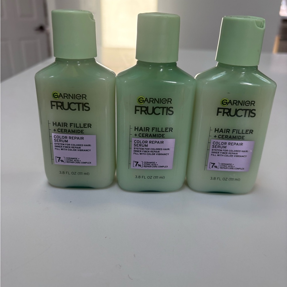 Garnier Fructis Hair Filler Ceramide Color Repair Serum 3.8oz Lot of 3
